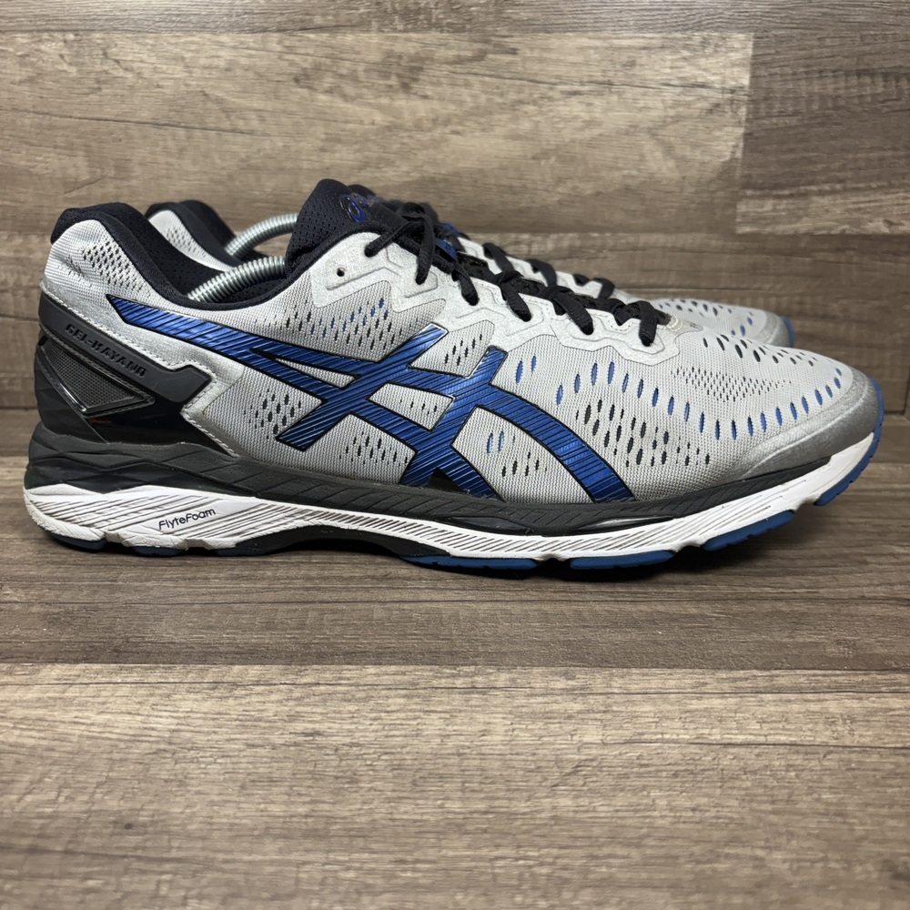 Asics Gel-Kayano 23 Gray Blue Mens US Size 14 EUR 49 T646N Running Shoes